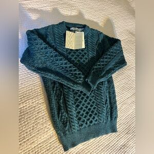 Aran Irish Cable Knit Teal Sweater